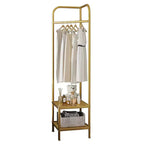 74.8in Corner Coat Rack with Shelves, Modern Metal Freestanding Garment Rack for Hallway Entryway Bedroom Living Room Office