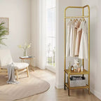 Porte-manteau d'angle avec étagères de 190 cm, étendoir à vêtements moderne en métal sur pied pour couloir, entrée, chambre, salon, bureau