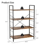 Étagère à livres moderne et simple de 45 pouces, étagère à livres en bois à 4 niveaux, étagère multifonctionnelle adaptée au salon et à la chambre