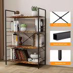 Étagère à livres moderne et simple de 45 pouces, étagère à livres en bois à 4 niveaux, étagère multifonctionnelle adaptée au salon et à la chambre