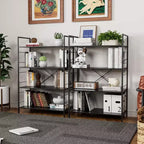 45-inch modern simple bookshelf, 4-layer wooden bookshelf, multifunctional shelf suitable for living room and bedroom
