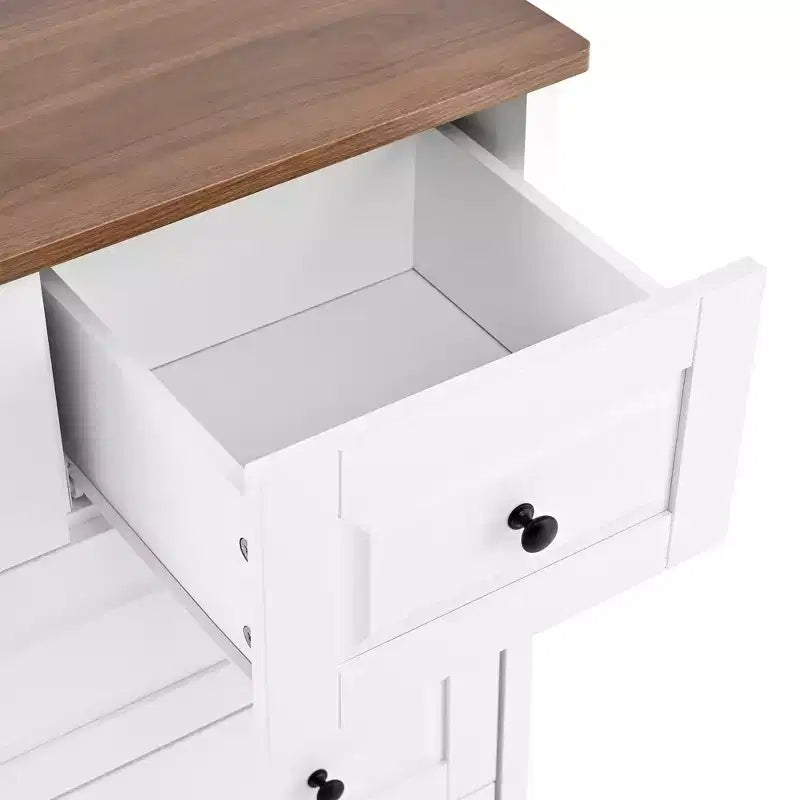 Meuble de Rangement Armoire Haute 5 Tiroirs pour Salon Couloir Blanc