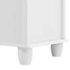 Meuble de Rangement Armoire Haute 5 Tiroirs pour Salon Couloir Blanc