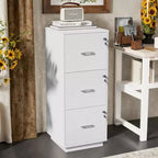 Karl Home 3-Drawer White MDF (Medium-Density Fiberboard) 15.35in. W Vertical File Cabinets