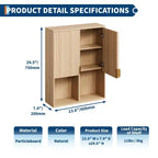 Meuble de Rangement Mural pour Salle de Bain, 58,4x73,7 cm, Armoire de Rangement Au-Dessus des Toilettes avec Étagère Réglable, Armoire à Pharmacie Moderne en Bois avec Charnières Amorties