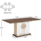 Table à manger de ferme de 55" pour 4 à 6 personnes, table à dîner rectangulaire en bois pour cuisine, salle à manger, salon