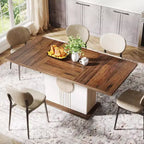 Table à manger de ferme de 55" pour 4 à 6 personnes, table à dîner rectangulaire en bois pour cuisine, salle à manger, salon