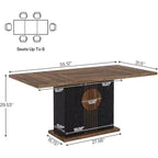 Table à manger de ferme de 55" pour 4 à 6 personnes, table à dîner rectangulaire en bois pour cuisine, salle à manger, salon