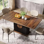Table à manger de ferme de 55" pour 4 à 6 personnes, table à dîner rectangulaire en bois pour cuisine, salle à manger, salon