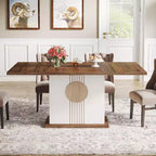 Table à manger de ferme de 55" pour 4 à 6 personnes, table à dîner rectangulaire en bois pour cuisine, salle à manger, salon