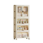 Armoire portable pour enfants à 4 niveaux avec tringle à vêtements et étagères - Organisateur de rangement pliable pour vêtements, jouets, livres (blanc)