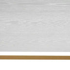 Table de console en bois et fer à 2 niveaux avec cadre en X, 78,2 x 35,1 x 76,2 cm, panneau blanc, cadre doré, pour entrée ou couloir