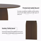 Table à manger en bois massif de style campagnard avec pieds arqués de 79 x 33,5 po, table de cuisine ovale en noyer pour salle à manger et cuisine
