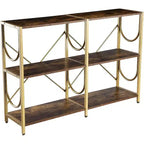 46.5 Console Table with 3 Open Shelves, Multipurpose Sofa and Entryway Table, Compact Storage and Display Rack, Double-Sized Organizer