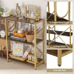 Console de 46,5 po avec 3 étagères ouvertes, table de canapé et d'entrée polyvalente, rangement et présentoir compacts, organisateur double.