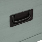 Console rustique de 36 pouces avec 4 tiroirs, buffet vert avec étagère de rangement, table de canapé pour entrée, couloir, design rustique