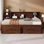 Merax Full Size Wooden Captain Bed with Multiple Storage Spaces