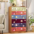 Karl Home 7-Drawer Brown Particle Board 25.98in. W Chest of Drawer