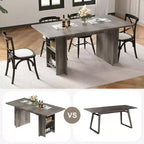 Table à manger de 160 cm avec 4 étagères de rangement, capacité de 4 à 6 personnes, table de cuisine en bois avec grand plateau pour le salon, montage facile