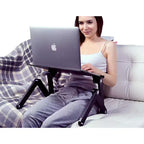 Support d'ordinateur portable professionnel réglable pour bureau, tablettes, noir, aluminium, hauteur et inclinaison réglables