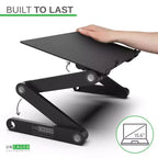 Support d'ordinateur portable professionnel réglable pour bureau, tablettes, noir, aluminium, hauteur et inclinaison réglables