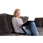 Support d'ordinateur portable professionnel réglable pour bureau, tablettes, noir, aluminium, hauteur et inclinaison réglables