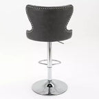 Tabourets de bar pivotants modernes, hauteur réglable 63,5-84 cm, revêtement en cuir PU avec dossier, pour îlot de cuisine, bar à domicile, comptoir