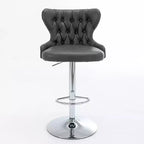 Tabourets de bar pivotants modernes, hauteur réglable 63,5-84 cm, revêtement en cuir PU avec dossier, pour îlot de cuisine, bar à domicile, comptoir