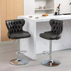 Tabourets de bar pivotants modernes, hauteur réglable 63,5-84 cm, revêtement en cuir PU avec dossier, pour îlot de cuisine, bar à domicile, comptoir