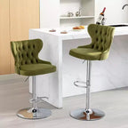 Tabourets de bar pivotants modernes, hauteur réglable 63,5-84 cm, revêtement en cuir PU avec dossier, pour îlot de cuisine, bar à domicile, comptoir