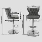 Tabourets de bar pivotants modernes, hauteur réglable 63,5-84 cm, revêtement en cuir PU avec dossier, pour îlot de cuisine, bar à domicile, comptoir