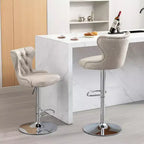 Tabourets de bar pivotants modernes, hauteur réglable 63,5-84 cm, revêtement en cuir PU avec dossier, pour îlot de cuisine, bar à domicile, comptoir