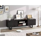 Meuble TV moderne pour téléviseurs jusqu'à 80 pouces, meuble console multimédia avec tiroirs de rangement et étagères ouvertes, pieds en métal, 178 cm
