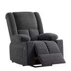 Fauteuil inclinable électrique gris avec massage, chaleur, ports USB et porte-gobelets, pour le confort des personnes âgées