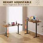 Bureau réglable en hauteur électrique 63" - Bureau ergonomique assis-debout avec écran tactile LED, 3 préréglages de mémoire et crochet pour bureau à domicile