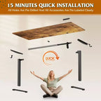 Bureau réglable en hauteur électrique 63" - Bureau ergonomique assis-debout avec écran tactile LED, 3 préréglages de mémoire et crochet pour bureau à domicile