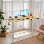 Bureau réglable en hauteur électrique 63" - Bureau ergonomique assis-debout avec écran tactile LED, 3 préréglages de mémoire et crochet pour bureau à domicile