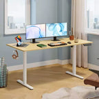 Bureau réglable en hauteur électrique 63" - Bureau ergonomique assis-debout avec écran tactile LED, 3 préréglages de mémoire et crochet pour bureau à domicile