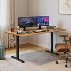Bureau réglable en hauteur électrique 63" - Bureau ergonomique assis-debout avec écran tactile LED, 3 préréglages de mémoire et crochet pour bureau à domicile