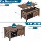 Table basse relevable avec rangement