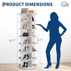 Tour à chaussures rotative à 7 niveaux, présentoir vertical, rangement pour chaussures, carrousel rond, rotation à 360°