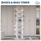 Tour à chaussures rotative à 7 niveaux, présentoir vertical, rangement pour chaussures, carrousel rond, rotation à 360°