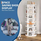 Tour à chaussures rotative à 7 niveaux, présentoir vertical, rangement pour chaussures, carrousel rond, rotation à 360°