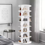 Tour à chaussures rotative à 7 niveaux, présentoir vertical, rangement pour chaussures, carrousel rond, rotation à 360°