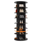 Tour à chaussures rotative à 7 niveaux, présentoir vertical, rangement pour chaussures, carrousel rond, rotation à 360°