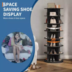 Tour à chaussures rotative à 7 niveaux, présentoir vertical, rangement pour chaussures, carrousel rond, rotation à 360°