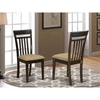HomeStock Belmont2 Asian Fusion Slat Back Chair with Wood Seat, 17 x 17.5 x 38.5, Cappuccino