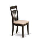 Chaise à dossier à lattes fusion asiatique avec assise en bois, 17 x 17,5 x 38,5, Cappuccino