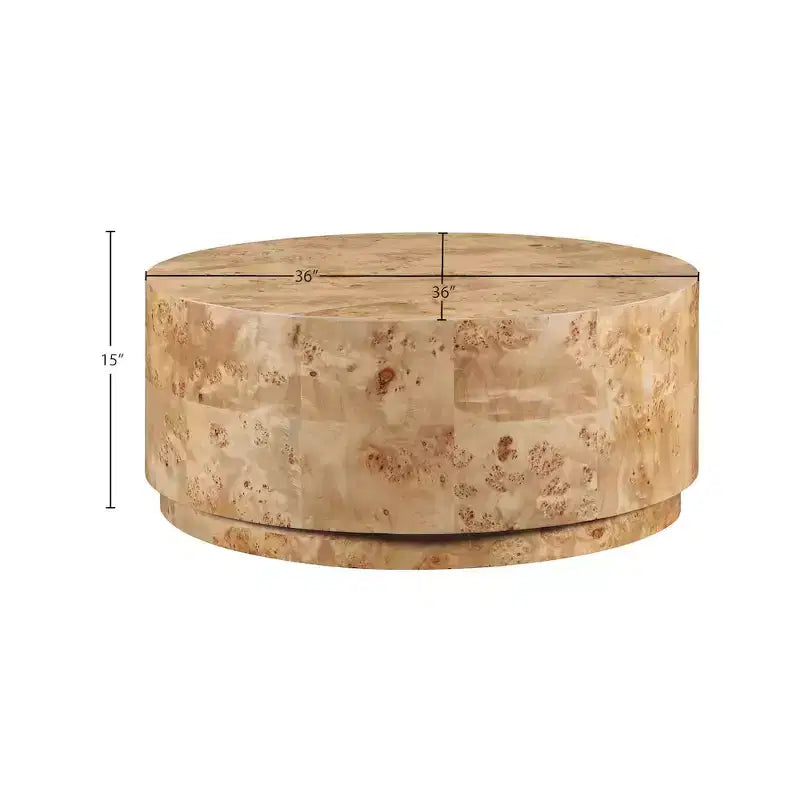 Table basse en frêne ronceux