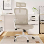MAYEERTY Ergonomic Home Office Chair - With Lumbar Support, Flip-Up Armrests & Headrest for Work & Study (Black)